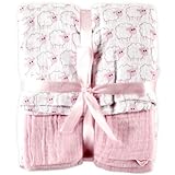 Hudson Baby ハドソンベビー  モスリンコットン おくるみ ブランケット 2枚セット Muslin Swaddle Blankets 2pk (羊ピンク) [並行輸入品]