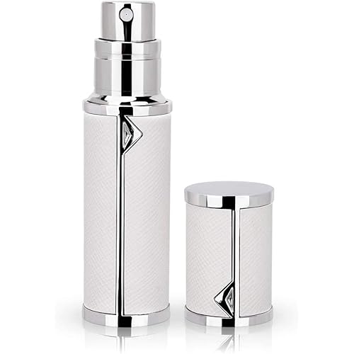 アトマイザー 香水アトマイザー 詰め替え SINMONS 香水噴霧器 2-2.5mm径 5ml PUレザー レディース メンズ (白いWhite)