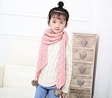 創＆テクノロジー　シンプル ベビーマフラー 防寒 ニットマフラー 毛糸スカーフ 赤ちゃんスヌード 子供用 (ピンク)