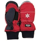 (ノーブランド) No Brand 【小さいサイズあり】キッズ・ジュニア用ミトンスキーグローブ 9373 3-4才 Bレッド