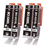 キャノン用 321BK BCI-321XLBK互換インク+ 320XLBK互換インク (ブラック/ 4本セット /大容量/個別包装) 【対応機種】PIXUS MP990 MP980 MP640 MP630 MP620 MP560 MP550 MP540 iP3600 iP4600 iP4700 MX860