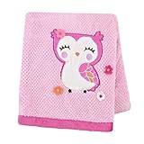Carter's Plush Fluffy Fleece Blanket, Owl/White/Pink by Carter's