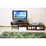 伸縮式テレビ台 テレビボード 仕切板 引き出しスライドレール マガジンラック付き 日本製 ウォールナット