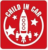 imoninn CHILD in car ステッカー　【マグネットタイプ】　No.15　ロケット　（赤色）