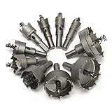 Drillpro 10PCS TCT ドリルビット ホールソーセット ステンレス 超硬 高速度鋼 金属合金 対応 木工 プラスティック 鉄 アルミ ステンレス スチロール 等 用 穴あけ 16mm-5