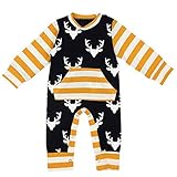 Puseky Newborn Baby Stripe Long Sleeve Romper Onesies Bodysuit Autumn Clothes (0-6 Months) by puseky