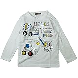 《H28年秋冬物》 nico hrat(ニコフラート) 製品洗い加工済み 42/2天竺はたらく車長袖Tシャツ 80cm/OW NO.B-260263