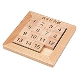 FlyCreat スライドパズル 木製パズル 脳トレ 学習ゲーム 頭の体操 木製ゲーム 知育玩具 15ゲーム 15数字パズル 立体パズル おもちゃ 積み木 ブロック 男の子 女の子 子供 幼児 小学生