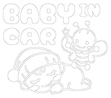 Sticker Shop Haru BABY IN CAR ステッカー ベビーとチョウの妖精 ホワイト