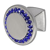 Wisdomストーン4211sn-db Isabelサテンニッケルwithダークブルークリスタルキャビネットノブ、1 – 1 / 4 "