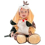 shubuyベビーハロウィン犬コスチュームフード付きボディスーツFootiesロンパース3個入り/設定Onesie Outfit 90CM ブラウン