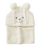 (コ-ランド) Co-land ベビー帽子 新生児ハット ニット帽子 幼児 女の子 男の子 キャップ 男女児 耳あて 耳付き キッズ 子供用 防寒防風 赤ちゃん アウトドア オフホワイト M