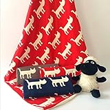 Cute Minorおくるみ ひざ掛け ブランケット 綿100%　4重ガーゼ 生地べびー　子供ギフト包装可 (レッド)