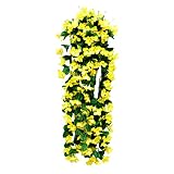 zhuhaitf 2 x人工オーキッドHanging花シミュレーションVineウェディングホーム装飾 One Size イエロー