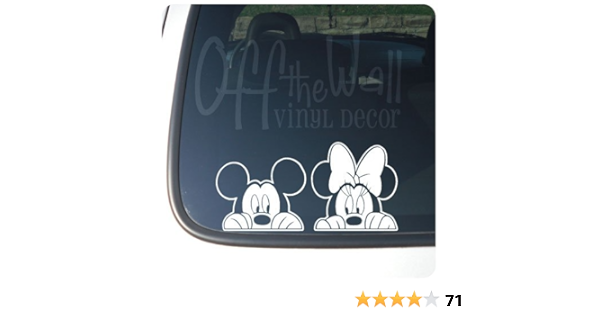 Amazon ディズニー ミッキー ミニー マウス 車の窓を覗く ビニール デカール ステッカー カーステッカー 並行輸入品 車 バイク 車 バイク