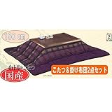 こたつ&amp;こたつ布団2点セット 150 大型 コタツ テーブル 省エネ 国産　FUSYA-nadeshiko (布団の色（レッド）)