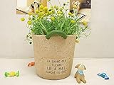 植木鉢 おしゃれ 4号 テラコッタ 素焼き ラウンド アンティーク 取っ手付き バスケット 幅14cm ブラウン ベージュ 【メイリネンバッグ・サークルLL】