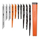 TACKLIFE ARSB01A レシプロソー替刃 10点组 電気のこぎり替え刃 鉄工・木工用 収納ポッチ付き 枝切り用・庭木剪定など対応