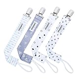 Pacifier Clip by CAMIRUS - Unisex Modern Design - Universal Teething Soother Holder for Boys and Gir