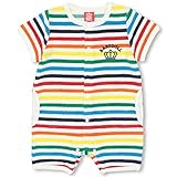 BABYDOLL（ベビードール） 親子ペア UVカット カラフルボーダーパイルロンパース-子供服 男の子 女の子 レインボー ベビー キッズ -0668B 70cm ホワイト