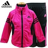 adidas アディダス ベビー ジャージ 上下セット 女の子 ピンク - 24M＝85～90cm