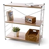 ラック ユニットシェルフ 連結・組合せ可能 7段階 可動棚 ロータイプ 幅85cm 高さ84.5cm オーク/ホワイト