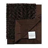 My Blankee Luxe Snail Back Satin Flat Satin Border Blanket, Chocolate Brown, 28 x 35 by My Blankee