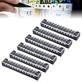 Smgda 端子台 固定端子台 ネジ留め式端子台 12極 6個セット 600V 15A 12P 2列型 高耐久 配線簡単 DIY＆電気設備用