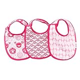 Minene Baby and toddler Muslin Drool Bibs Super Absorbent with Adjustable Straps (Pink/Red by Minene