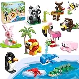 HOGOKIDS 子供用パーティー記念品 - 12個パック 動物ビルディングブロックおもちゃ イースターギフト用 グッディーバッグ 授業 景品 ストッキング 詰め物 組み立てセット バレンタインデー 誕生日プレゼント 男の子 女の子 対象年齢6~12歳以上