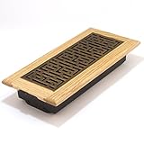 Accord GFOAB410 Oak Frame Floor Register with Forte Design, 4-Inch x 10-Inch(Duct Opening Measuremen