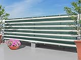 GROOVY OUTSTYLE バルコニーシェード 360×100cm グリーン ベランダ シェード 日よけ 目隠し オーニング シート プライバシー UVカット 簡単設置 カット可能 ハトメ 12個