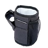 ベビーカー　バッグ 多機能 マグカップホルダー　水筒ホルダー　ボトルカバー 　断熱　保温　ポケット　取り付けは簡単　ボトルホルダー バイク　自転車　断熱　乳母車　収納袋 　ブラックGaorui（ガオル