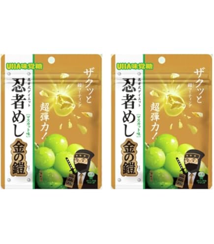Amazon | UHA味覚糖 忍者めし 金の鎧 マスカット味(金箔シュガー入り