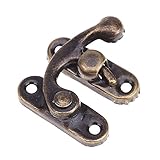 スライドロック 小 10個入り ロック金具 鍵 ブロンズ アンティーク風　左フック　右フック