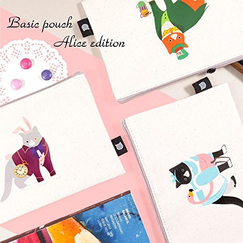 アリス ベーシックポーチ 3種 デザイン ペンケース 筆箱 ポーチ オフィス用品 デスク収納 かばん 可愛い 誕生日 プレゼント 携帯 かわいい おもしろ コットン 綿100 小物入れ セカンドバッグ 旅行 ファッション 雑貨 キャラクター おしゃれ シンプル 高校生 ペア