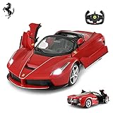 RASTAR フェラーリ RCラジコンカー・ 正規認証車・1:14フェラーリ ラフェラーリ・アペルタ RCドリフトカー・コンバーチブル・ドアが開閉できる・レッド