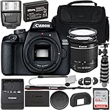 Canon EOS 4000D (Rebel T100) デジタル一眼レフカメラ EF-S 18-55mm f/3.5-5.6 IIIレンズ + 64GB SDXC デジタルフラッシュ 長寿命交換用バッテリー 防水ガジェットバッグなど (18個セット)