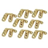 RdExP 2.8 X 3.2 CM南京錠アンティークイエロー留め金フックHornsジュエリーボックスバックルシャックルロックセットof 8