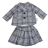 ALLAIBB 子供服 上下 セット コート 女の子 人気 可愛い 春秋 キッズ ロングパンツ スカート オシャレ カジュアル 学院風 制服 入学式 卒業式 size 100 (スカートセット)