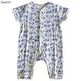 オーシャンアンドグラウンド｜ベビー肌着半袖ロンパース｜自転車柄｜ブルー