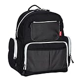 Fenteer 防水　ミイラバッグ　おむつバッグ　バックパック　マザーズバッグ　ポケット　旅行　外出　大容量　全2色 - ブラック