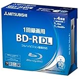 三菱化学メディア 録画用 BD-R DL Ver.1.3 1-4倍速 50GB 10枚【インクジェットプリンタ対応】 VBR260YP10D1