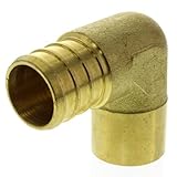 Everflow PMSL5834-NL Lead Free 3/4-Inch Sweat x 5/8-Inch Pex Barb Brass Street Elbow by Everflow