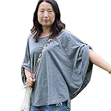 授乳ケープ 夏 マタニティ 授乳Ｔシャツ ポンチョ 360°安心 グレー