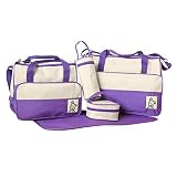 TechnoTec Multi-Function Baby Diaper Nappy Bag/Mummy Changing Set Handbag (Purple) by TechnoTec