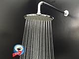 Purelux 8 Inch Rainfall Fixed Mount Shower Head Set with 16 Inch Extra Long Stainless Steel Shower A