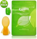 Baby Food Pouch with Spoon Attachment. Easy Fill & Easy Clean Squeeze Pouches. Great for Healthy, Ho