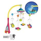 Huanger Hanging Toy Projection Baby Crib Musical Mobile with Lights and Remote (Musical Mobile with 