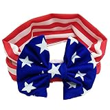 floralbyカチューシャ赤ちゃんの女の子のアメリカ国旗パターンUSAフラグ伸縮性ヘッドバンド US サイズ: Pattern 1